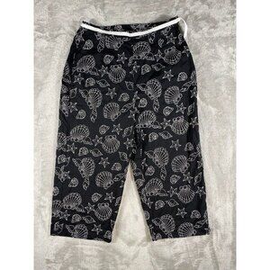 Karen Scott Sport Women’s Capri Pants - Size 10 - Black & White Seashell Print
